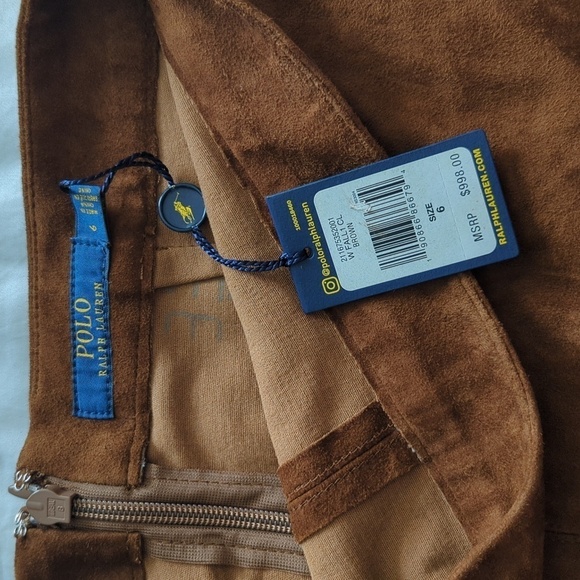 Polo Ralph Lauren Women's brown Lamb suede size 6 skirt. - Picture 3 of 11